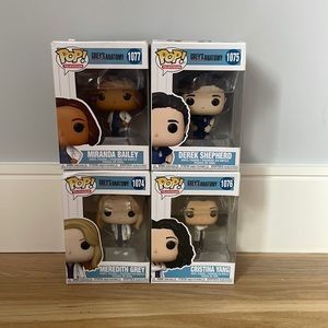 4 Grey’s Anatomy funko pops - Dr. Bailey, Meredith Grey, Dr. Shepherd, Dr. Yang